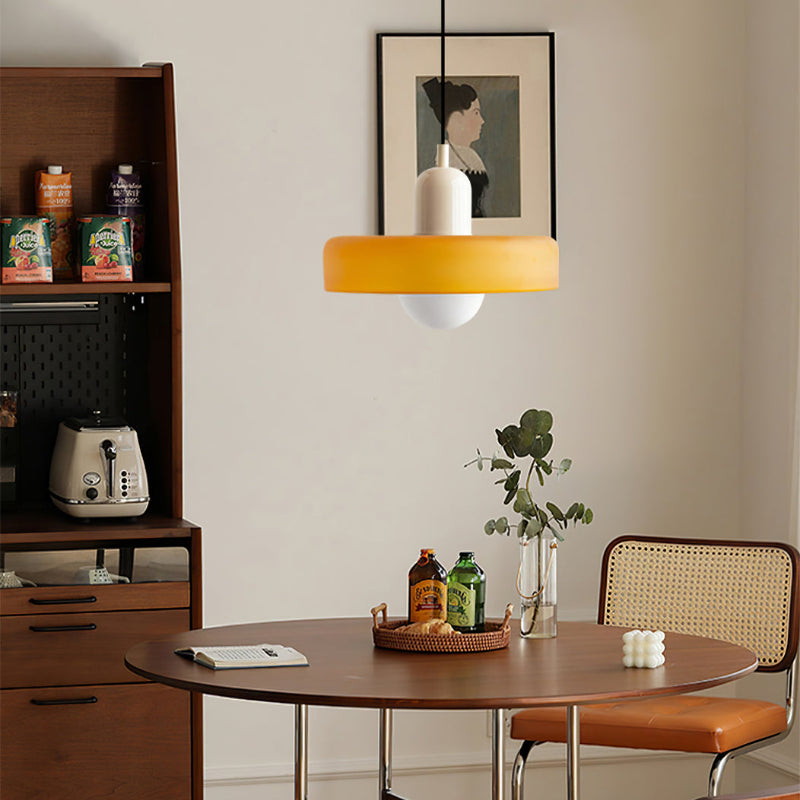 Vibrant Bauhaus-Inspired Glass Pendant Light