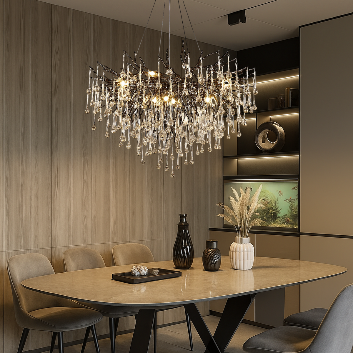 Elegant Black Raindrop Pendant Light