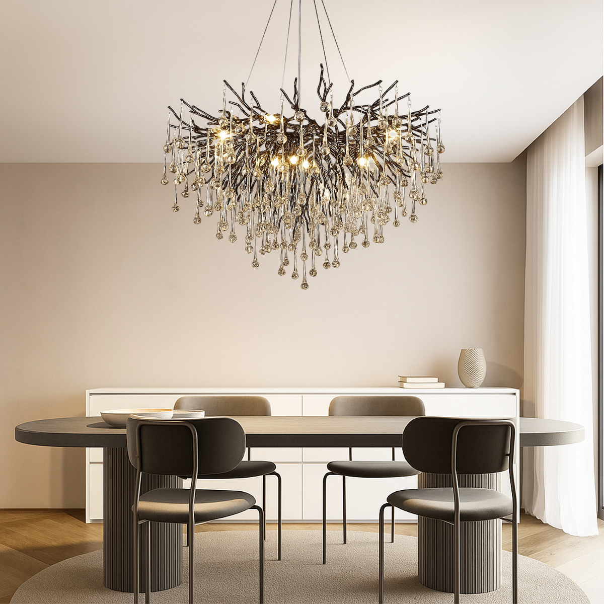 Elegant Black Raindrop Pendant Light