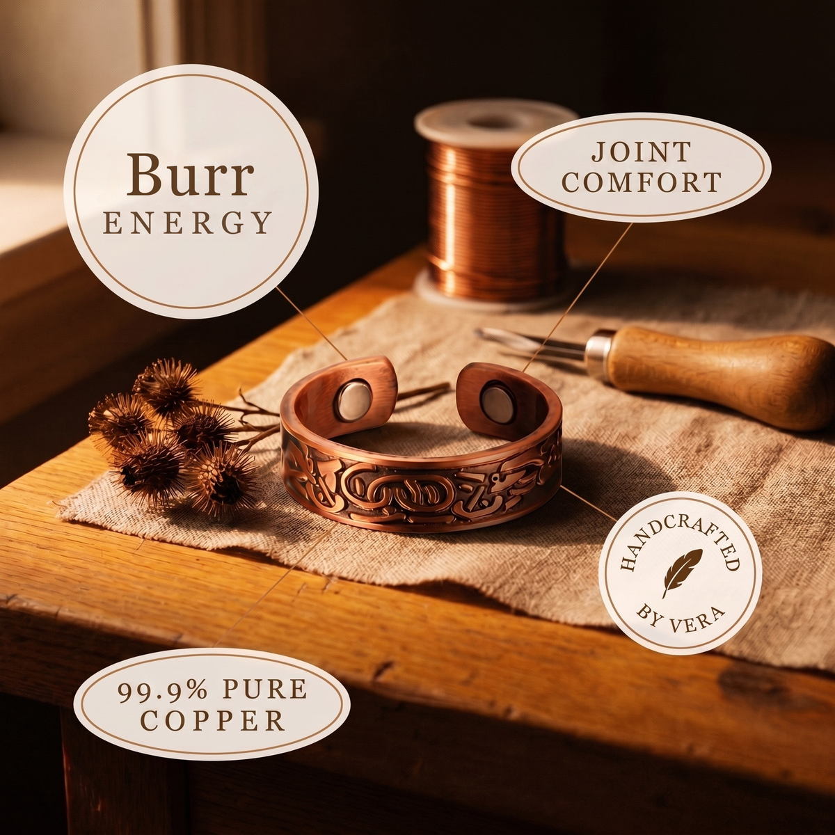 Harris' Burr Copper Ring