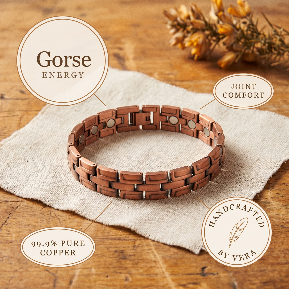 Harris' Gorse Men's Copper Bracelet