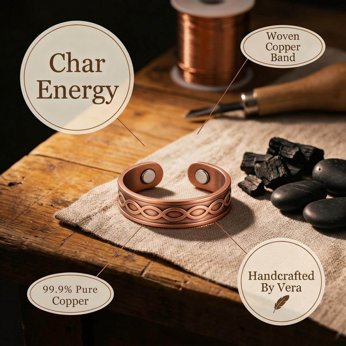 Harris' Char Copper Ring