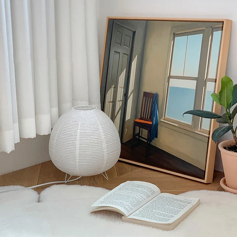 Luna Japanese Washi Paper LED Lantern
