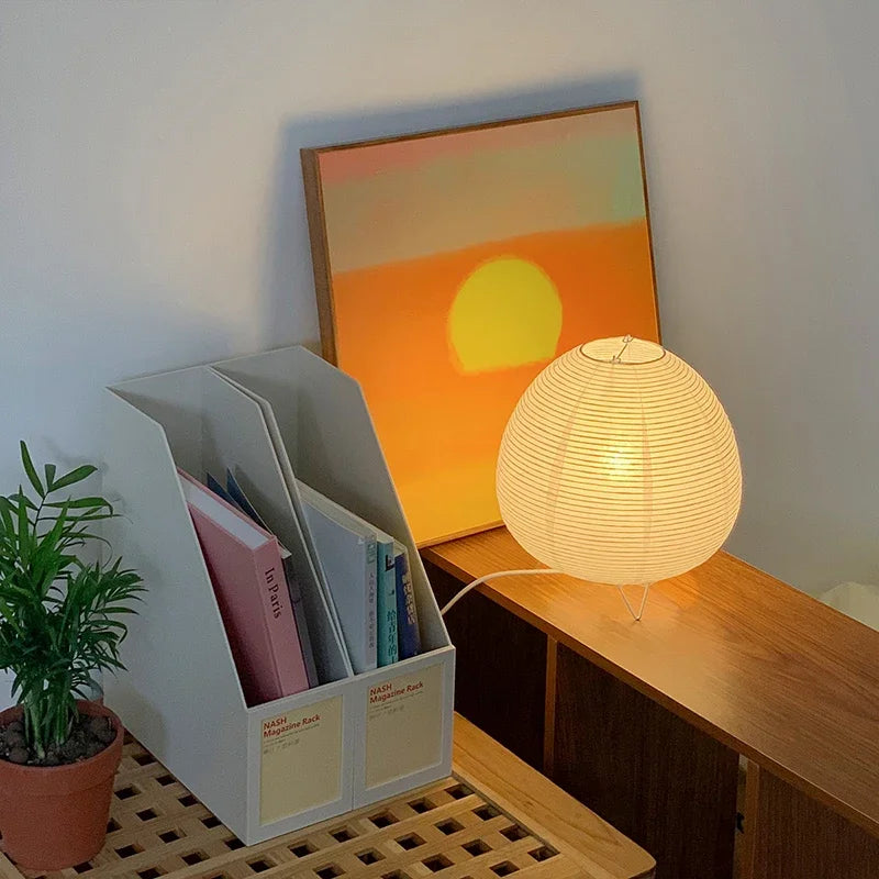 Luna Japanese Washi Paper LED Lantern