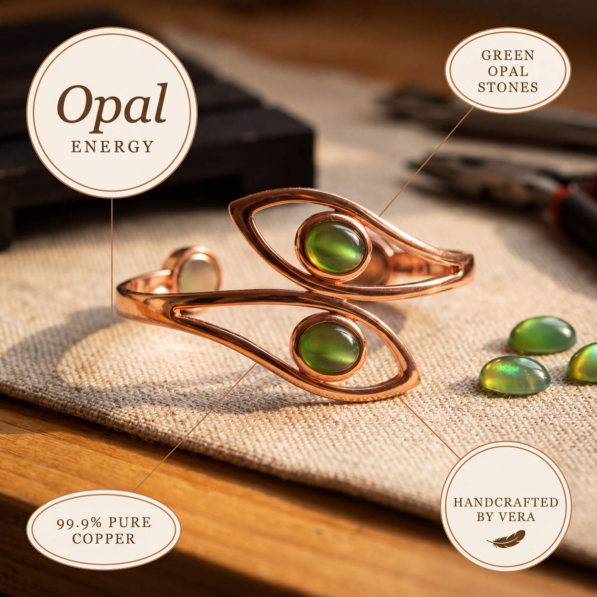 Harris' Opal Copper Bracelet