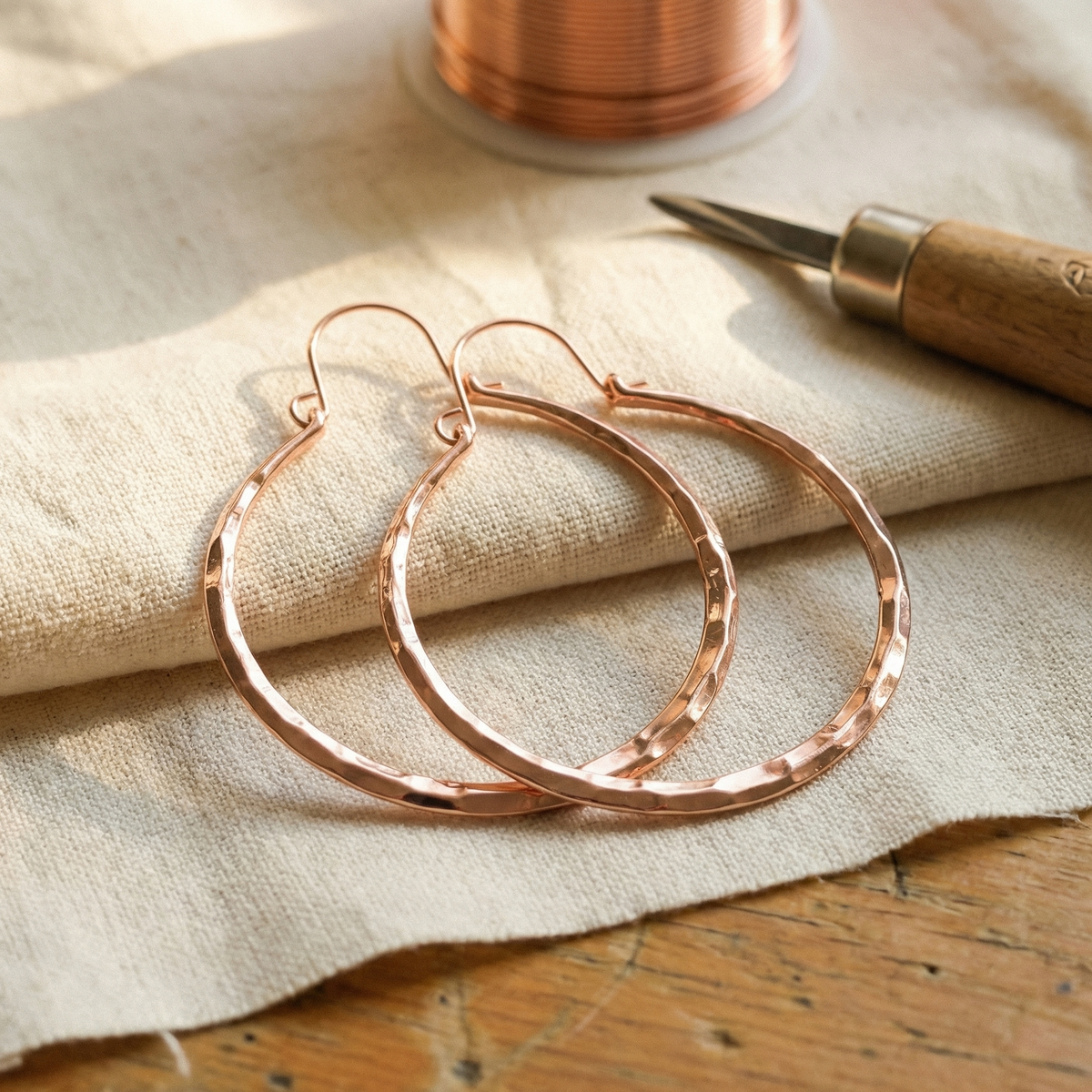Harris' Willow Copper Earrings