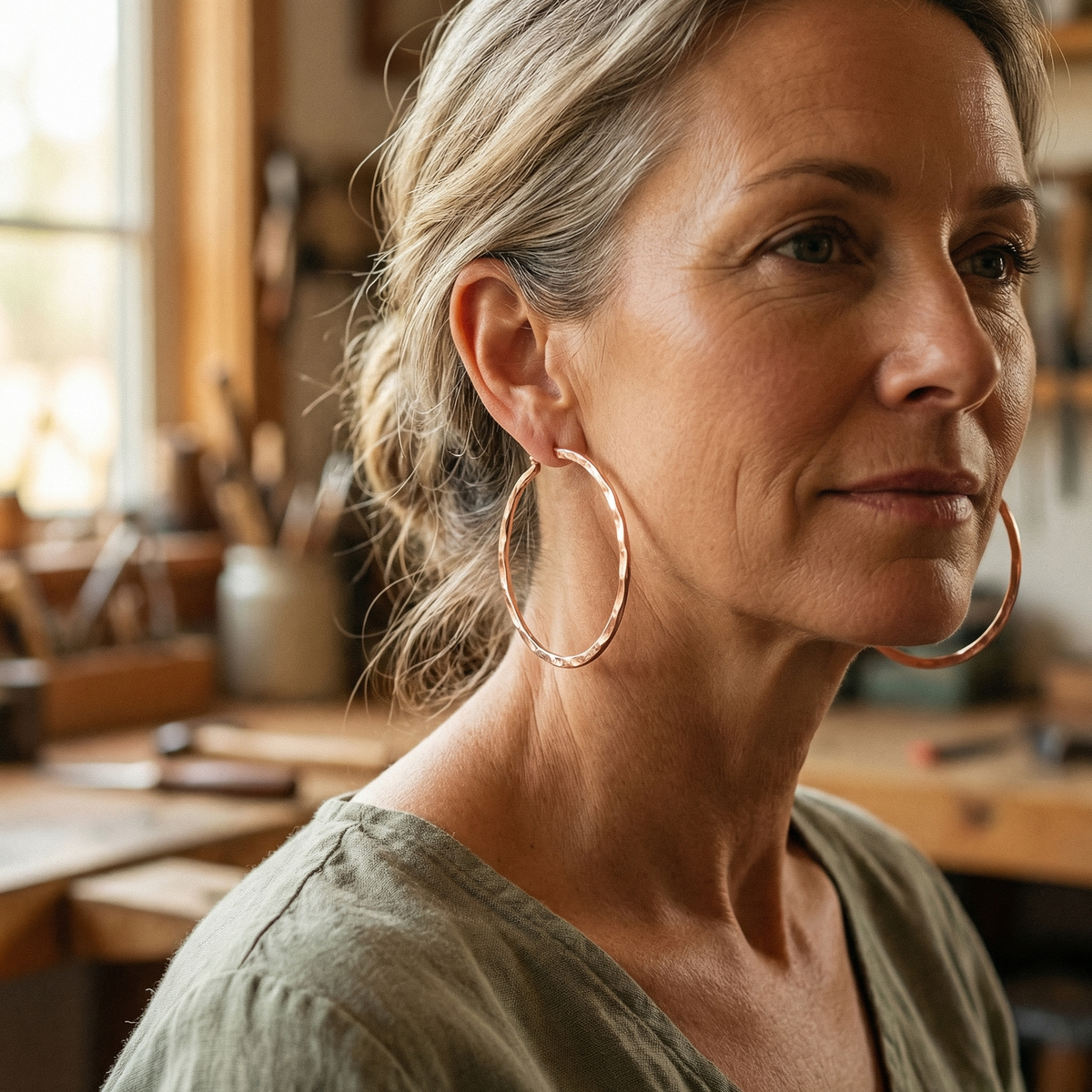 Harris' Willow Copper Earrings