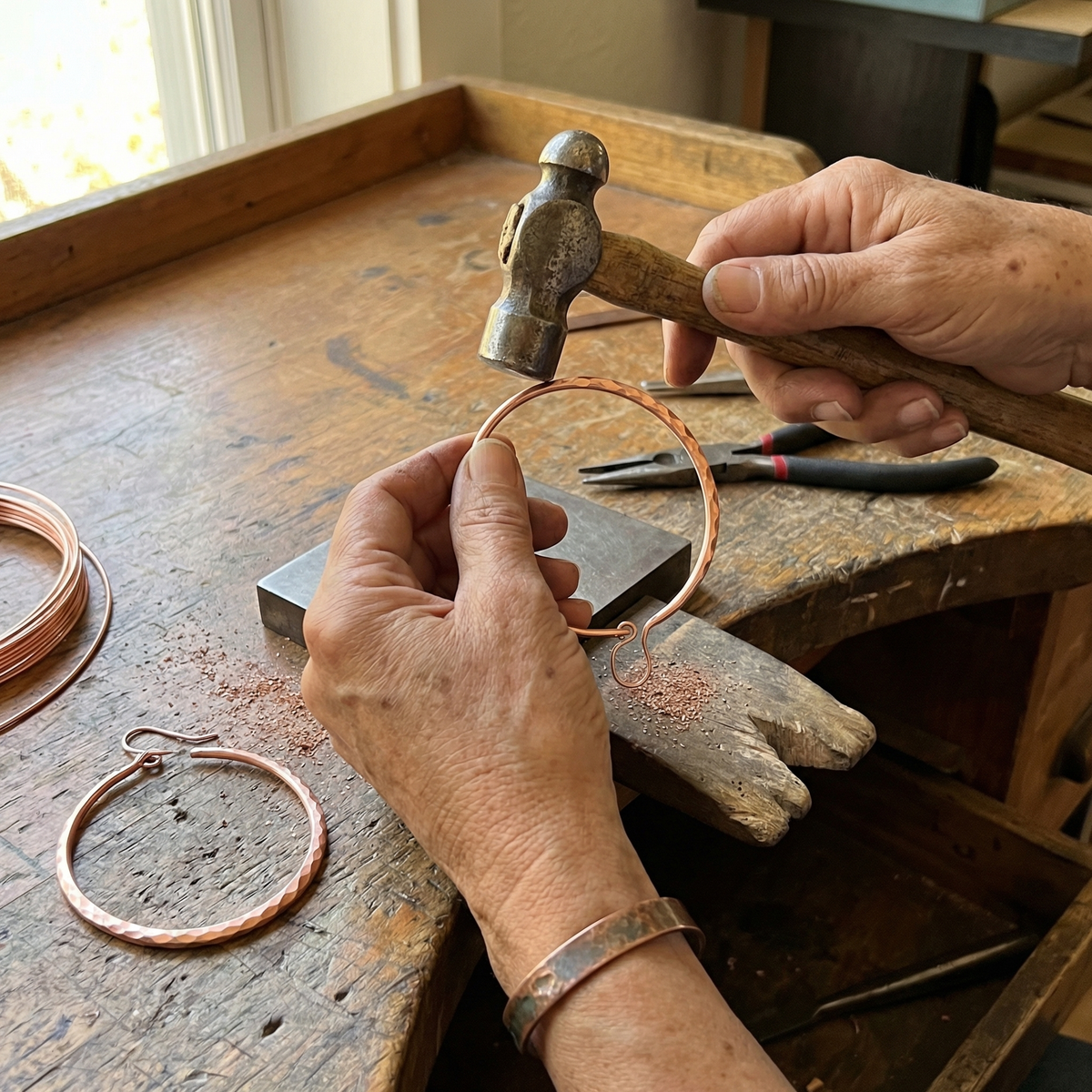 Harris' Willow Copper Earrings