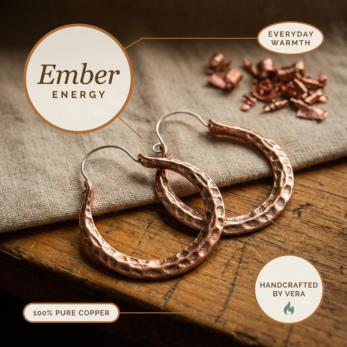 Harris' Ember Copper Earrings