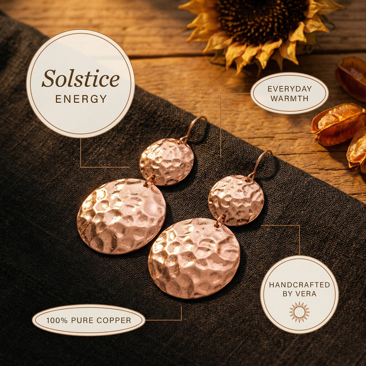 Harris' Solstice Copper Earrings