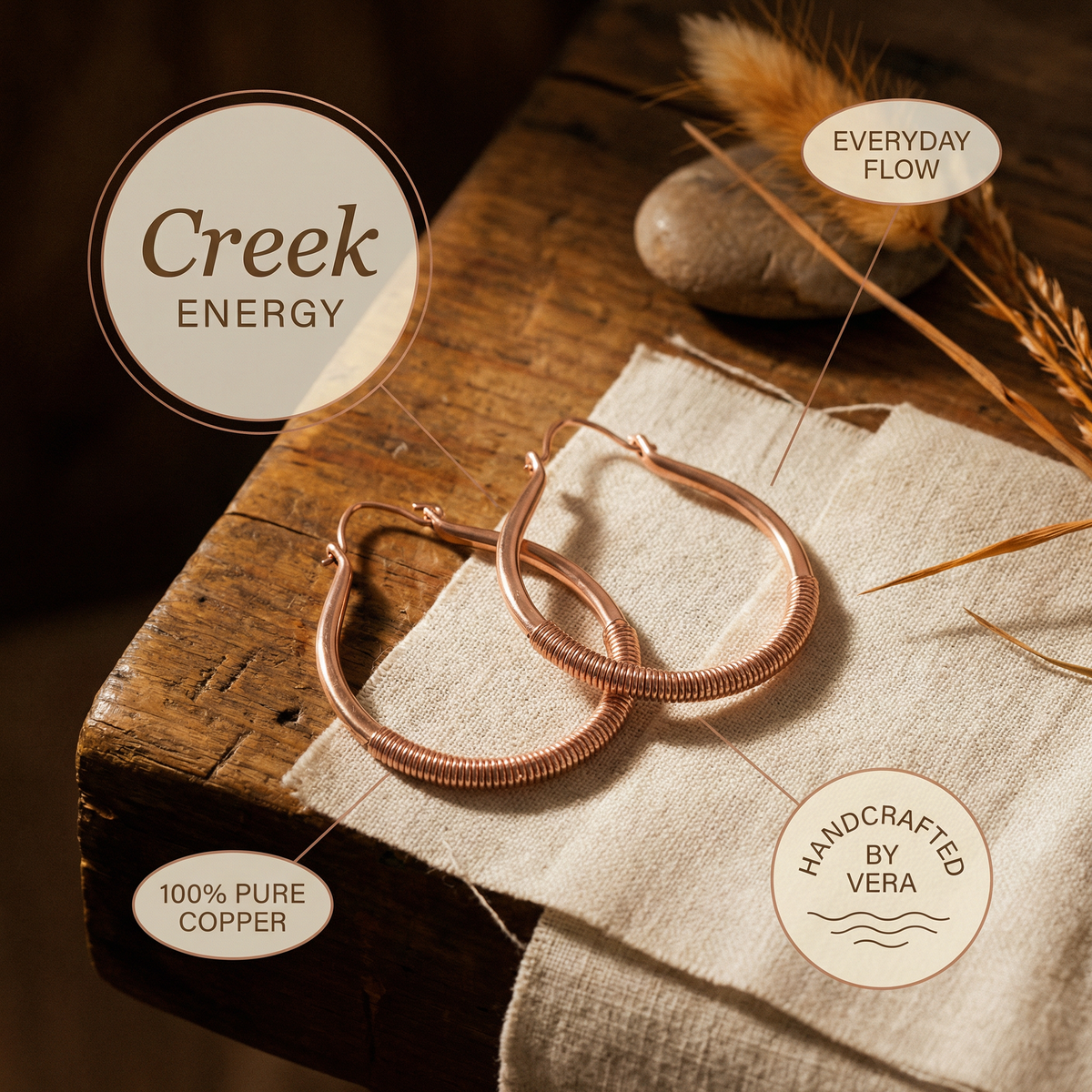 Harris' Creek Copper Earrings