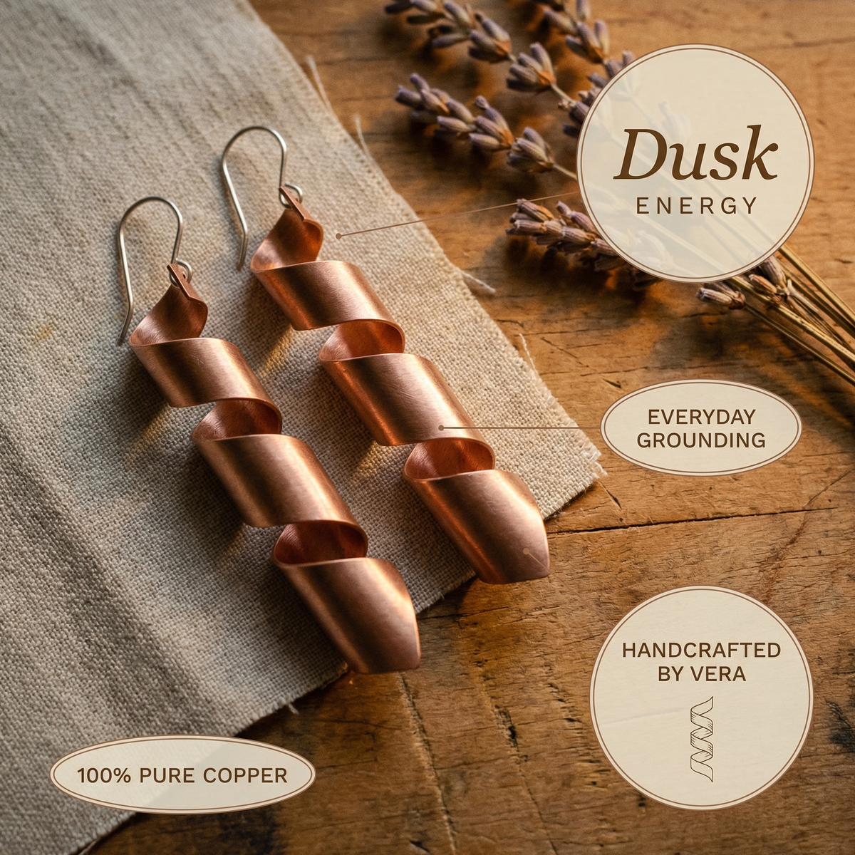 Harris' Dusk Copper Earrings