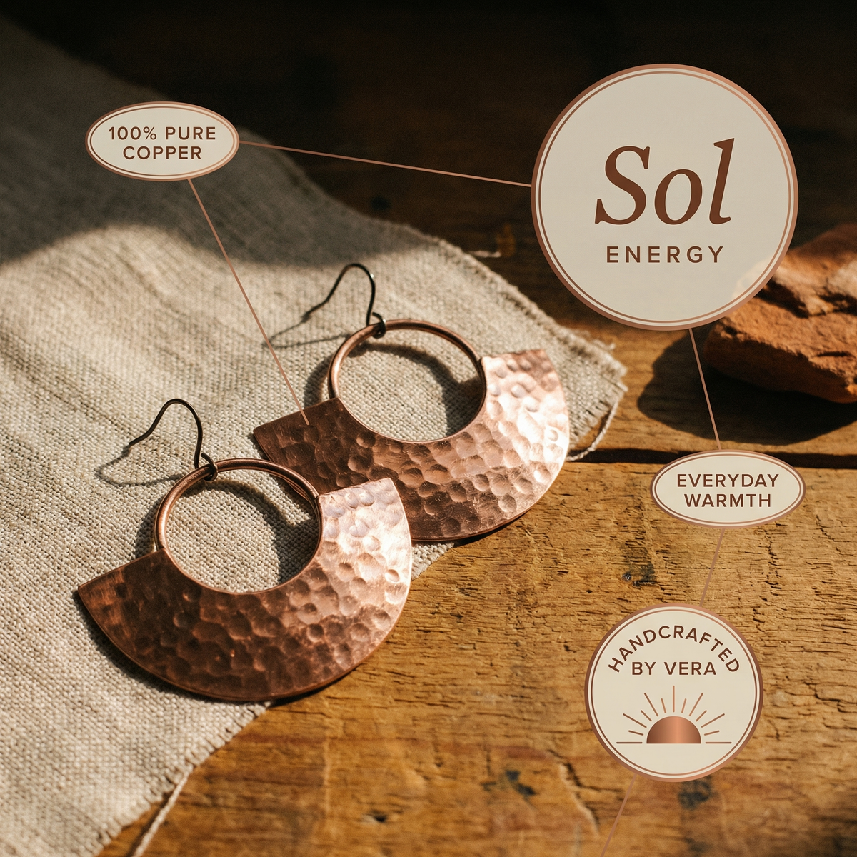 Harris' Sol Copper Earrings