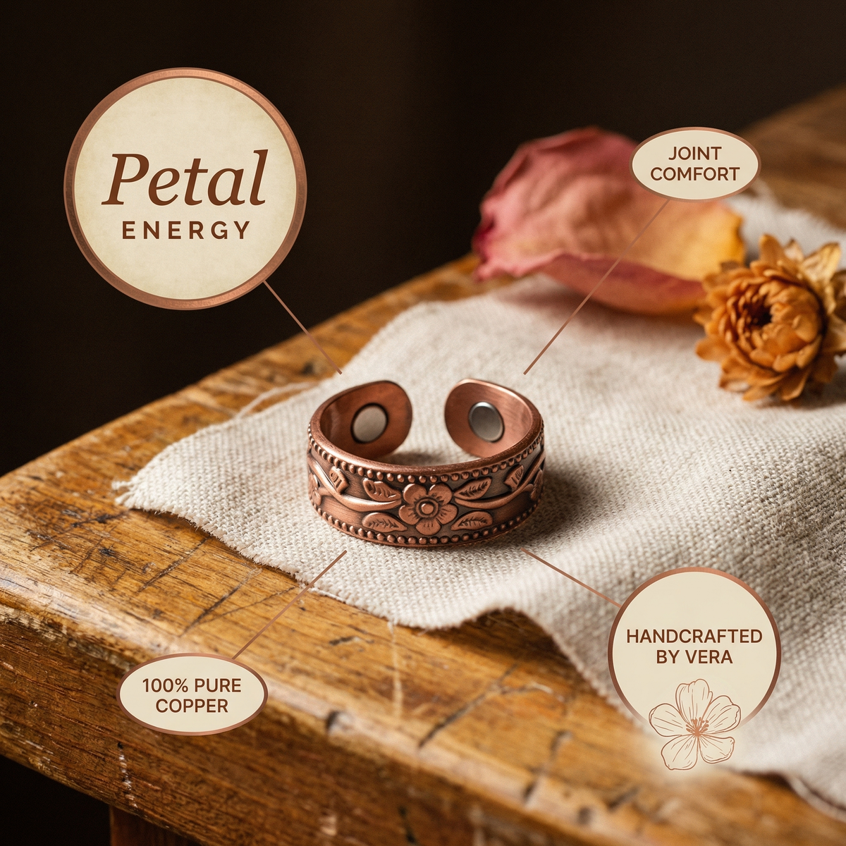 Harris' Petal Copper Ring