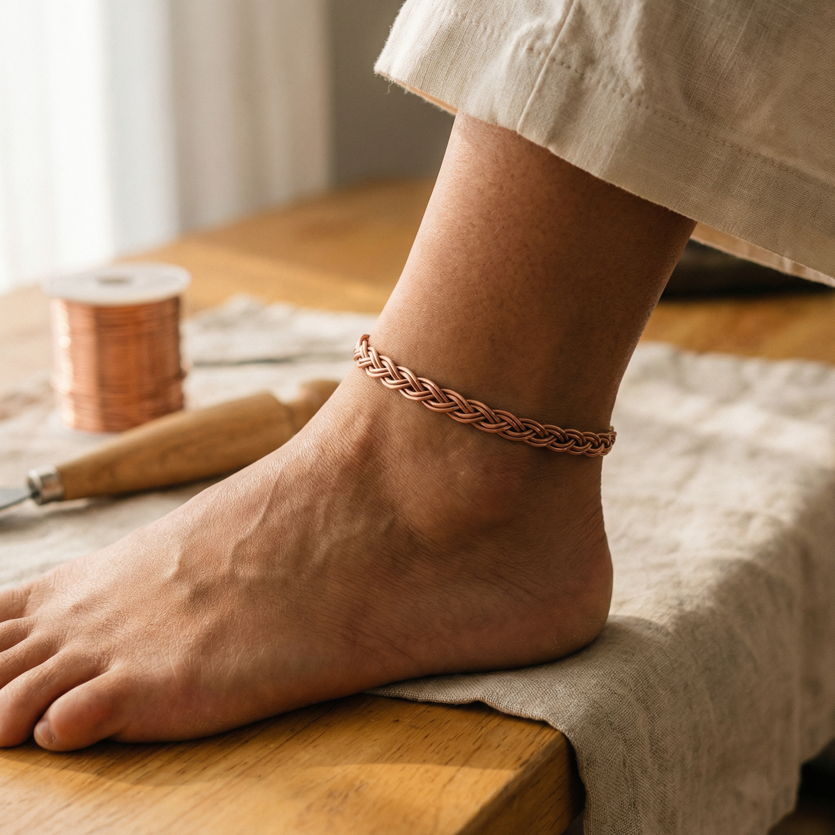 Harris' Reed Copper Anklet