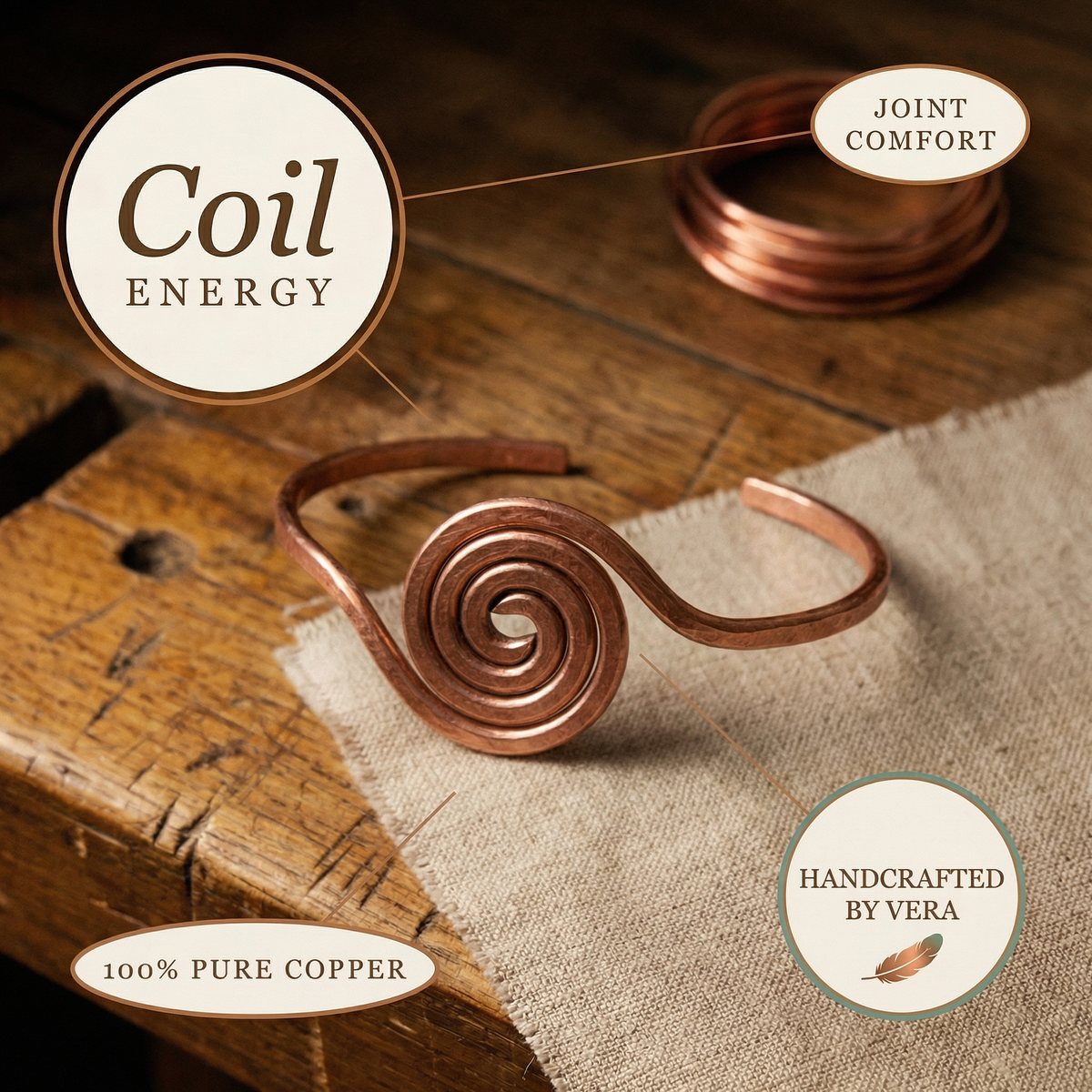 Harris' Coil Copper Anklet