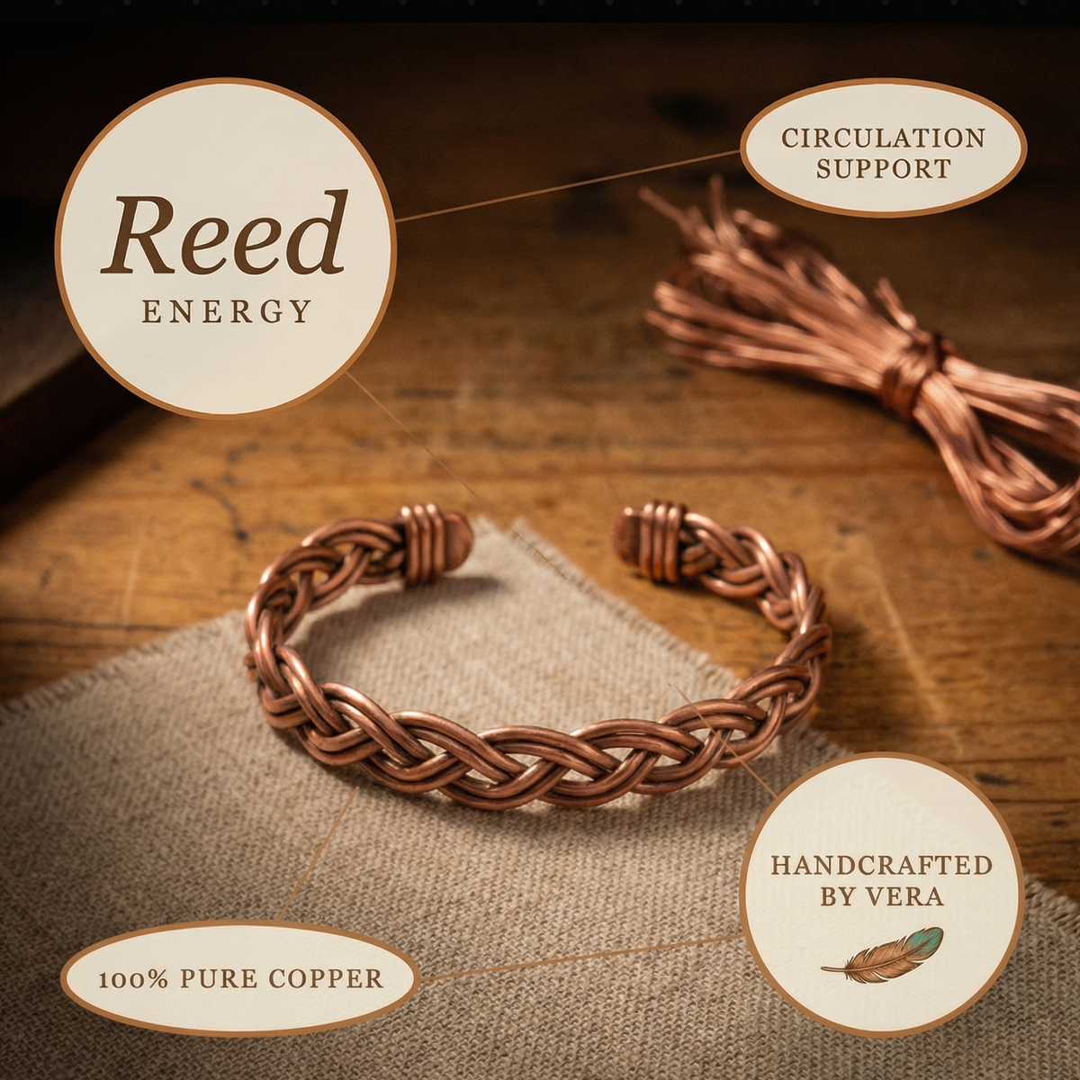 Harris' Reed Copper Anklet