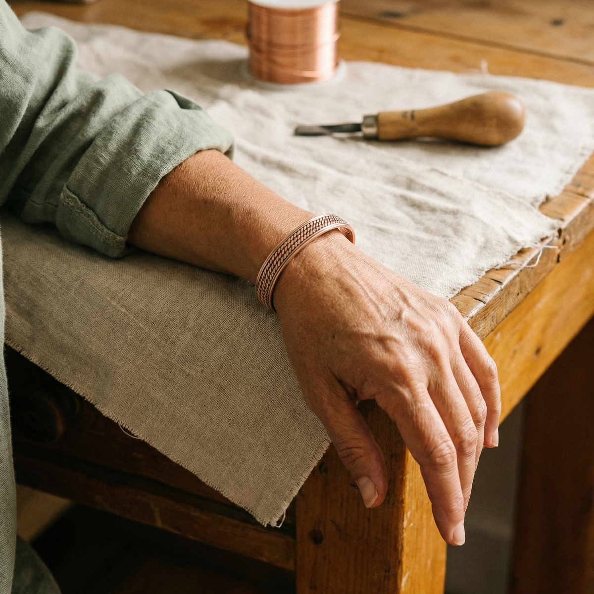 Harris' Wave Copper Bracelet