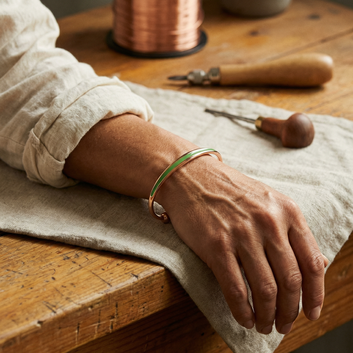 Harris' Jade Copper Bracelet