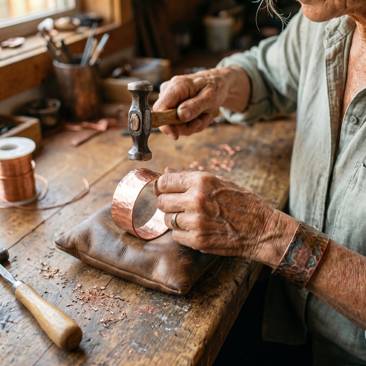 Harris' Anvil Copper Bracelet