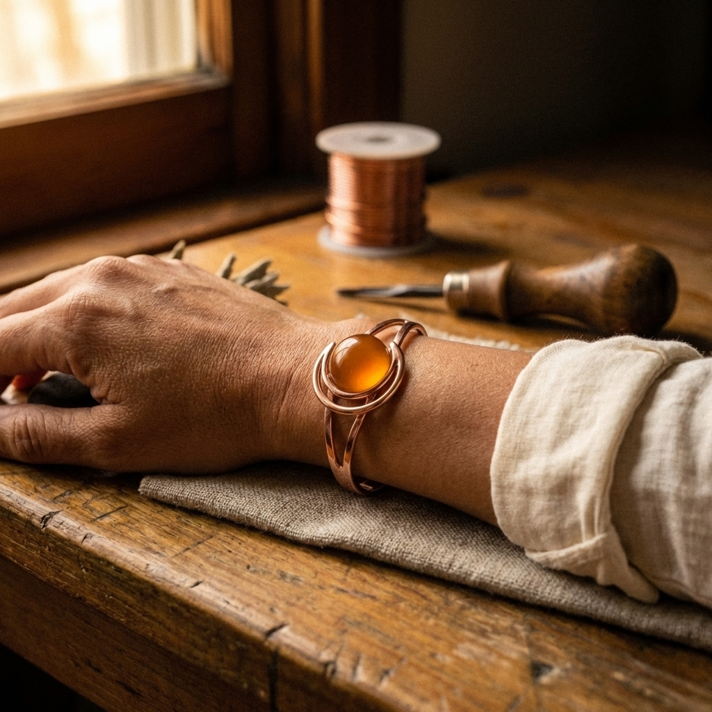Harris' Sphere Orange Copper Bracelet