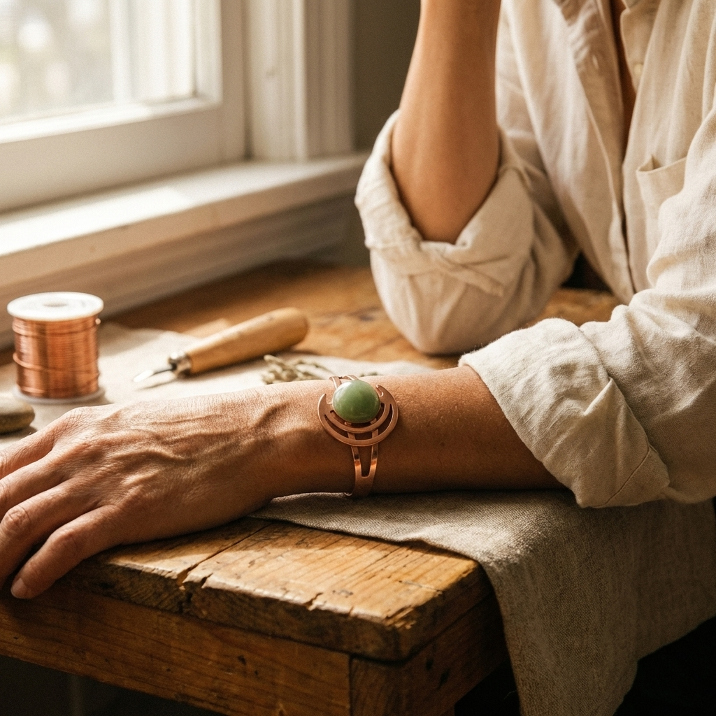 Harris' Sphere Green Copper Bracelet