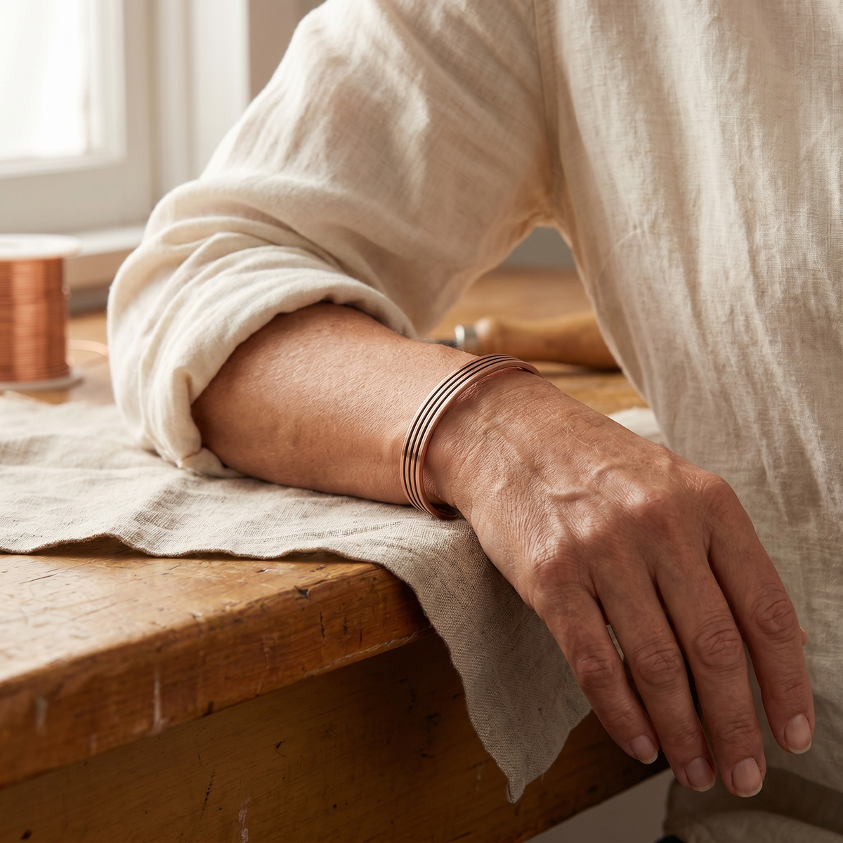 Harris' Sage Copper Bracelet