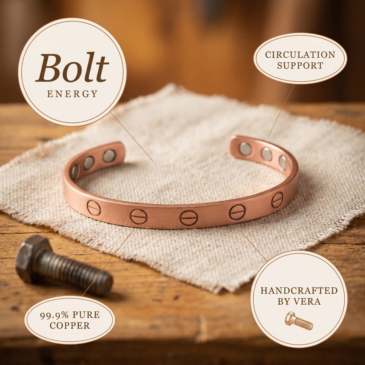 Harris' Bolt Copper Bracelet