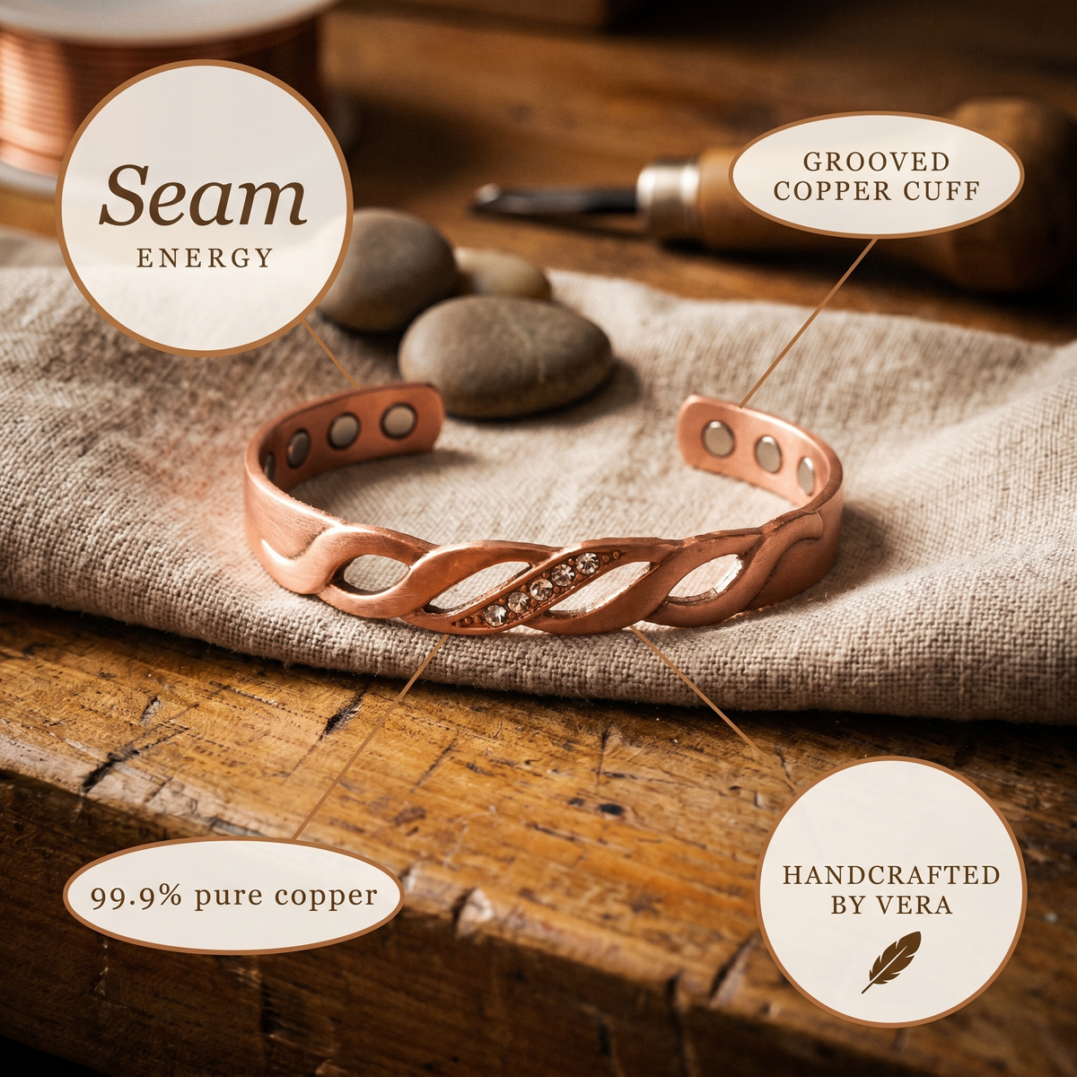 Harris' Seam Copper Bracelet