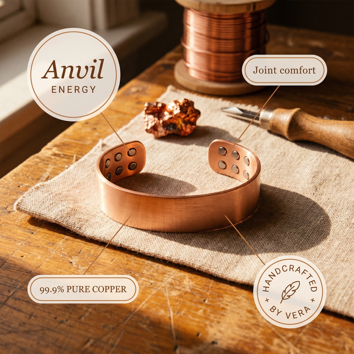 Harris' Anvil Copper Bracelet