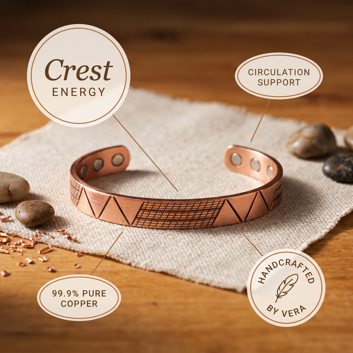 Harris' Crest Copper Bracelet