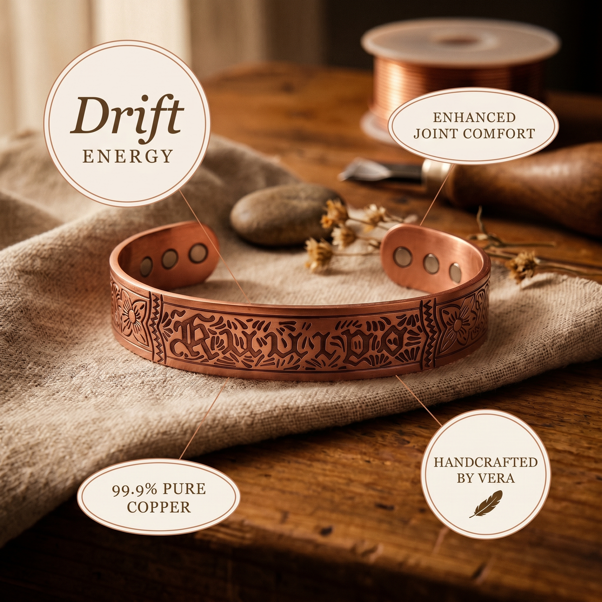 Harris' Drift Copper Bracelet