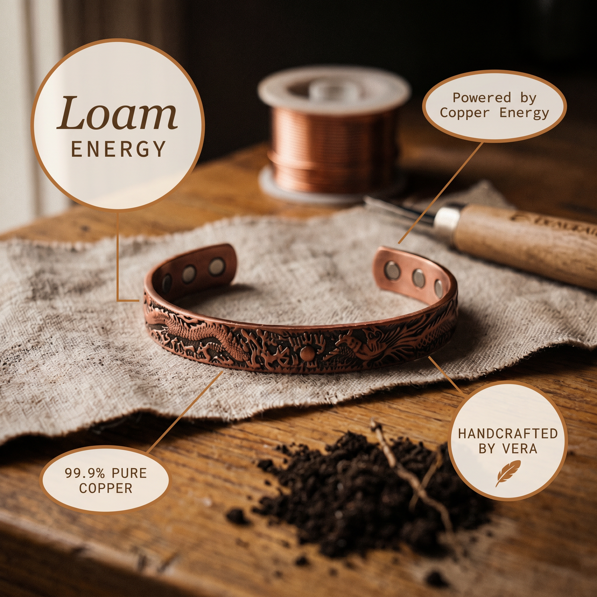 Harris' Loam Copper Bracelet