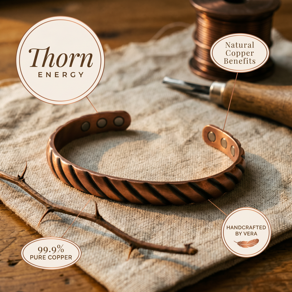 Harris' Thorn Copper Bracelet