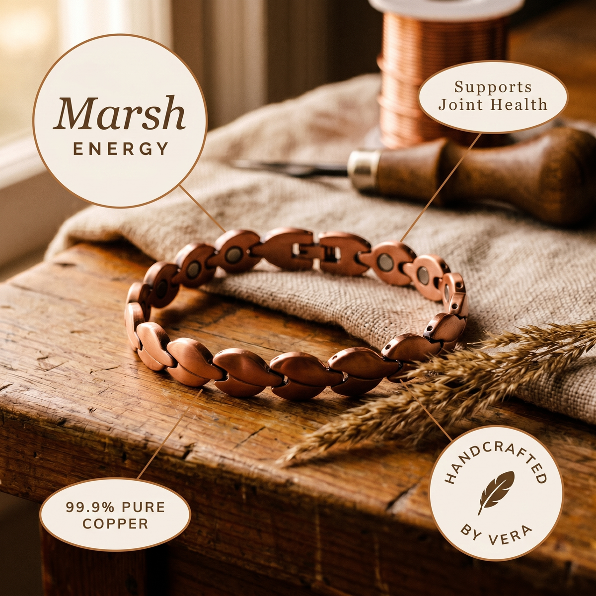 Harris' Marsh Copper Anklet
