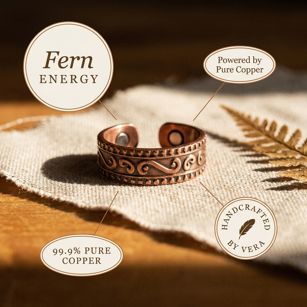 Harris' Fern Copper Ring