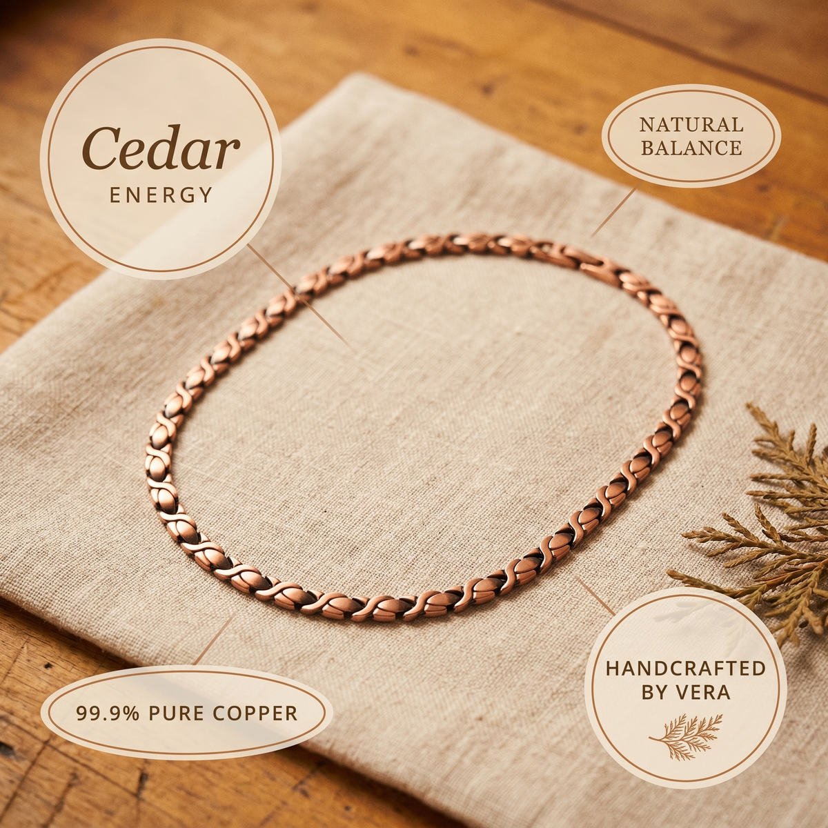 Harris' Cedar Copper Necklace