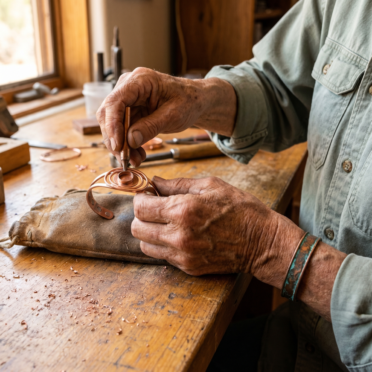 Harris' Sedge Copper Bracelet