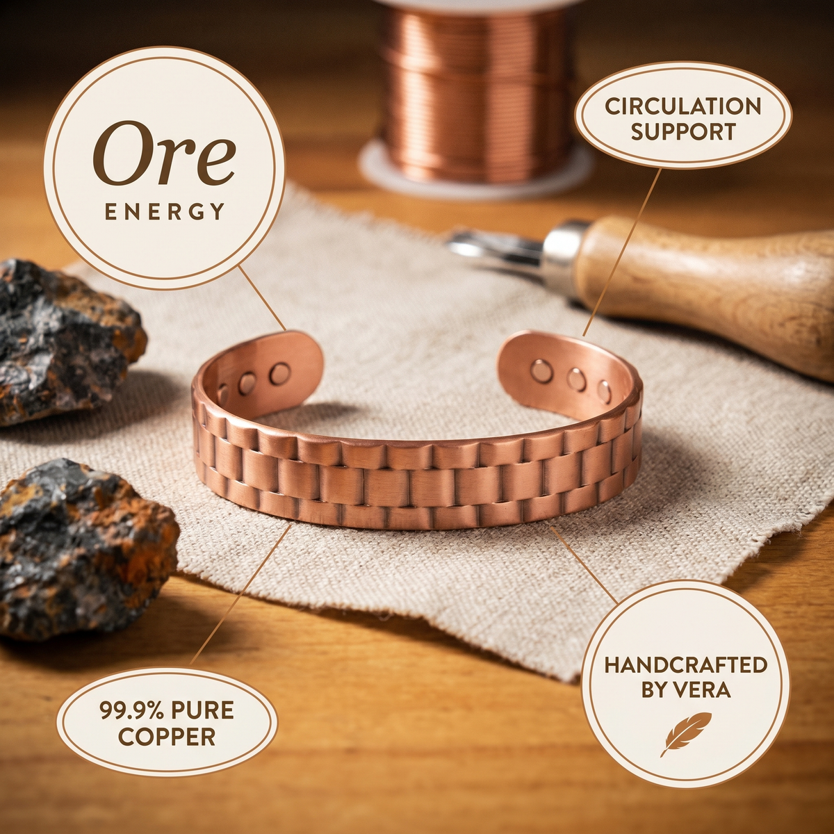 Harris' Ore Men's Copper Bracelet
