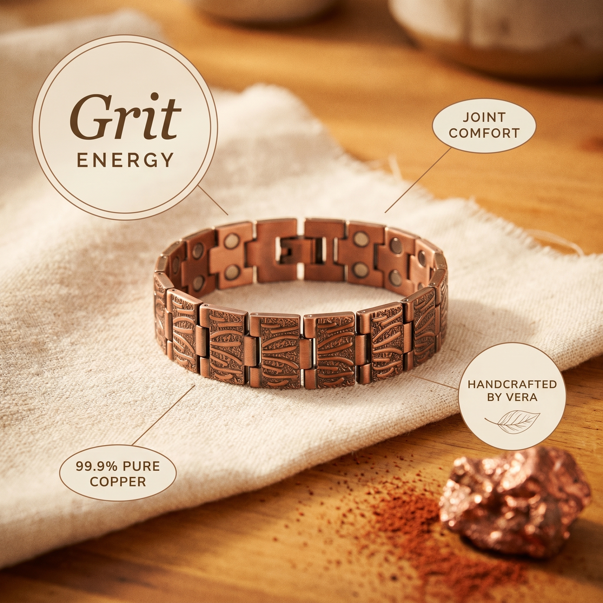 Harris' Grit Men's Copper Bracelet