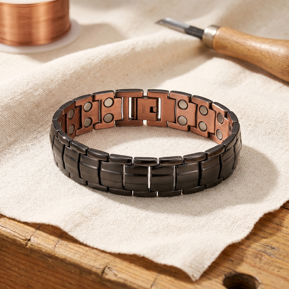 Harris' Ochre Men's  Copper Bracelet