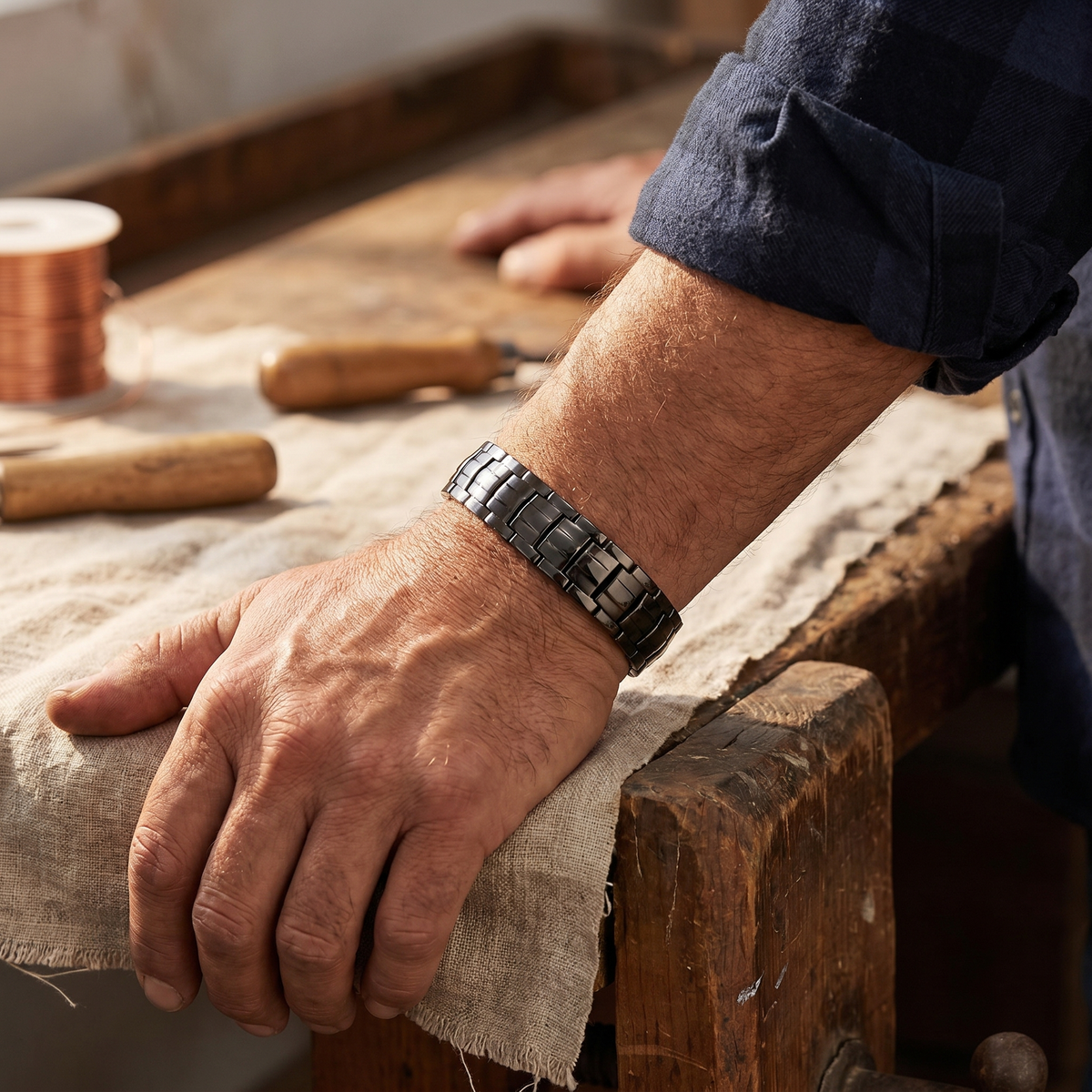 Harris' Ochre Men's  Copper Bracelet