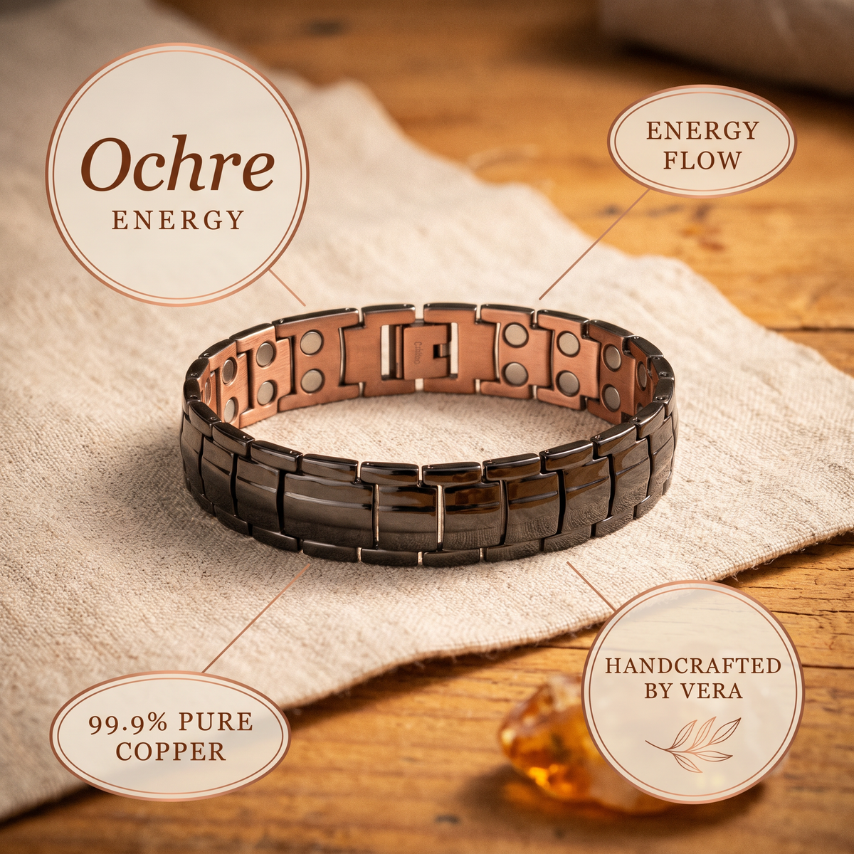 Harris' Ochre Men's  Copper Bracelet