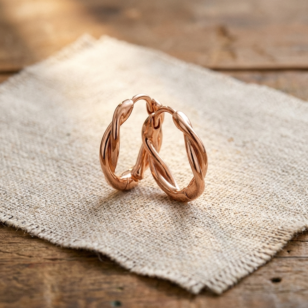 Harris' Wren Copper Hoop Earrings