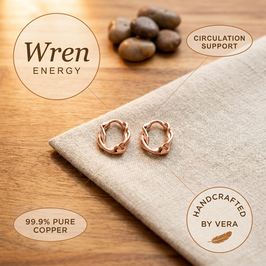 Harris' Wren Copper Hoop Earrings