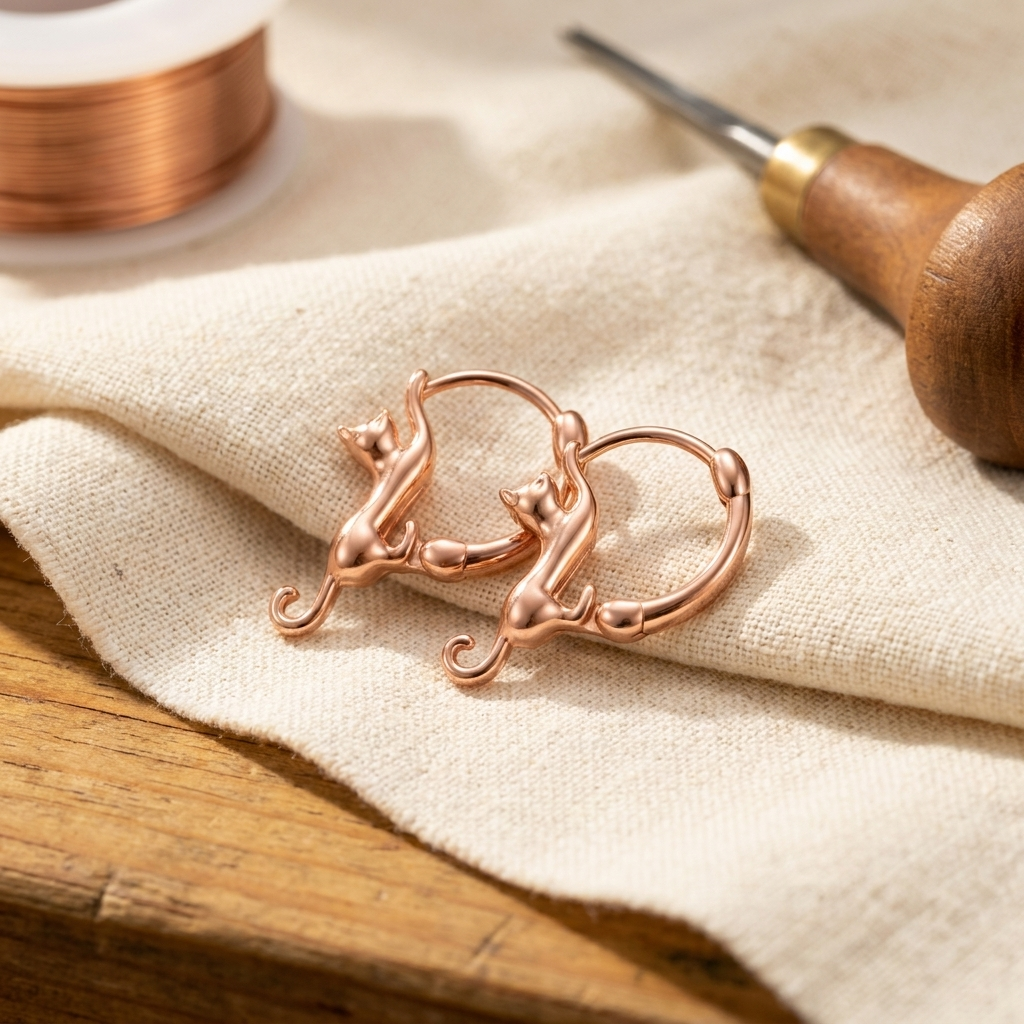 Harris' Swirl Copper Earrings
