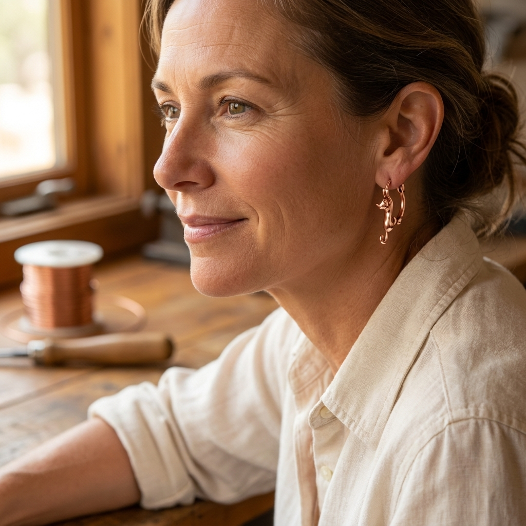 Harris' Swirl Copper Earrings