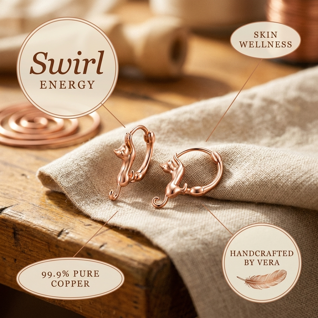 Harris' Swirl Copper Earrings