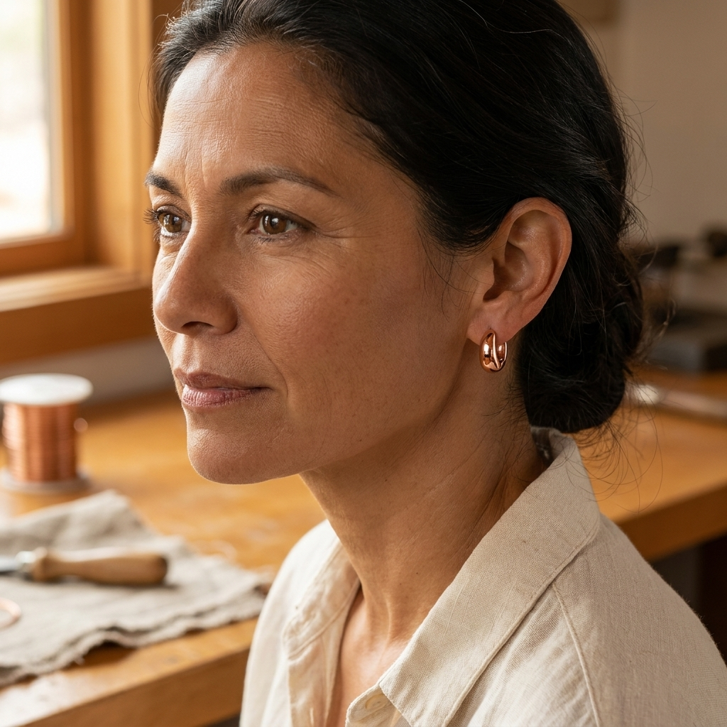 Harris' Linnet Copper Hoop Earrings