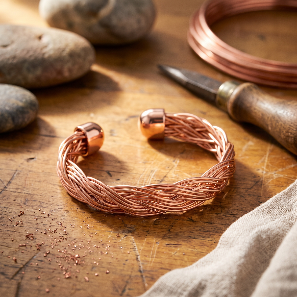 Harris' Elm Copper Cuff Bracelet